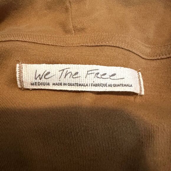 We The Free Honeycrisp Pullover Off-Shoulder Sweatshirt Medium Mustard Yellow - Picture 4 of 6